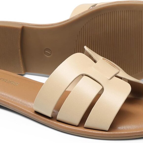 Women's Slide Sandals Flat Sandals Slides - Picture 4 of 8